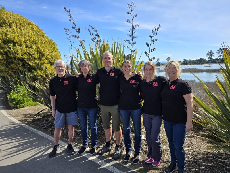 The Cycle Nelson team lined up beside a shared path