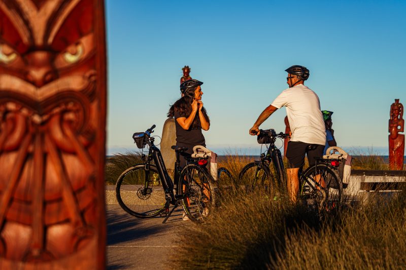 Riders at the Atea a Rangi star compass on the Hawke's Bay Trails